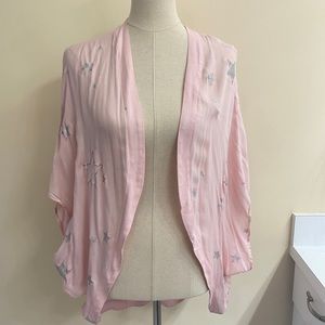 Chaser Pink Silver Stars Cocoon Kimono.